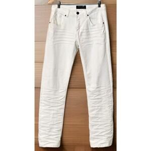 Vassari Los Angeles Men's Jeans Straight Leg Stretch Vintage Ivory Denim Size 30